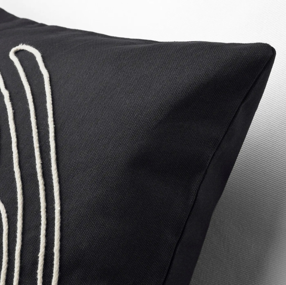NWT Ikea BRUNBRÄKEN Cushion cover, black/white, 20x20 " - Picture 4 of 7
